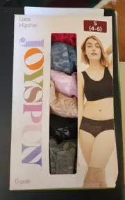 Joyspun Womens Lace Hipster Panties & Seamless High Cut Briefs (Sets Of 6) Small