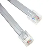Steren 25ft 4C Modular Flat Telephone Line Cord Silver