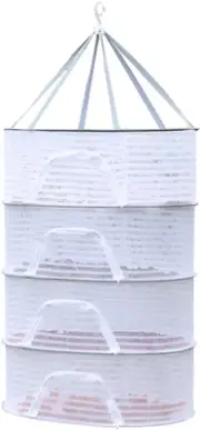 Hanging Mesh Drying Rack, 4 Layer Collapsible Drying Net Rack Large Clothes Dry