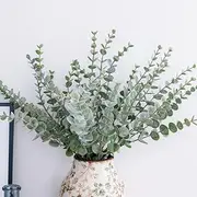 Artificial Eucalyptus Leaves, 6-Pack Faux Eucalyptus Stems Fake Plant Branches, 18"/45cm Artificial Greenery for Home Office Flowers Bouquet Centerpiece Wedding Decoration Christmas Decor