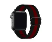 ZUSLAB Apple Watch Series 7 6 5 4 3 2 1 Nylon Elastic Strap Band 42mm 44mm 45mm - Black & Red