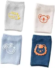 [GLSTOY] 4 Pairs Baby Socks Knee Guard Toddler Protection Pads for Crawling and Walking