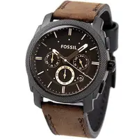 在飛比找蝦皮購物優惠-FOSSIL FS4656 手錶 42mm 棕色皮錶帶 三眼