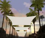10' X 20' White Rectangle Sun Shade Sail Canopy Awning ATAPR1020, 95% UV Blockag