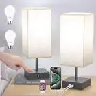 hansang Table Lamps, Touch Lamp with USB A USB C Charging Port 3 Way Touch 50...