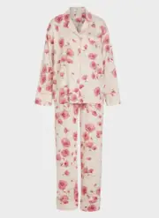 NEW PETER ALEXANDER VISCOSE BAMBOO POPPY FLORAL TOP + PANTS PJ SET XS RRP$139