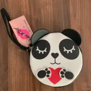 NEW Luv Betsey Johnson Panda Bear with Red Heart Wristlet Purse Bag Cute Gift