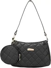 Underarm Purse | Clutch Diagonal Pattern Purse PU Leather With Zipper Closure,With Small Bag Clutch Purse With Zipper Closure For Daily Use