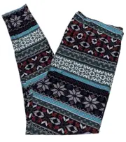 LuLaRoe Womens Leggings Size TC2 Christmas Fair Isle Snowflakes Plus 18+ NWT