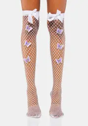 Give Me A Sign Butterfly Fishnet Socks