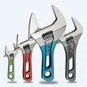 Adjustable Wrench Spanner Rubber Wrapped Key Plumbing Pipeline Bathroom Tools