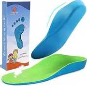Ailaka Kids Orthotic Arch Support Insoles, PU Foam Cushioning Arch Support Shoe Insert for Overpronation Children Toddlers Flat feet, Plantar Fasciitis(2-3.5 M US Big Kid)