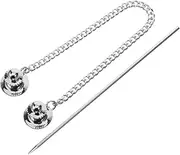 [OATIPHO] Stylish Men's Tie Pin Collar Bar for Men Necktie Pin for Men Decorative Collar Pin with Chain
