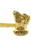 Antique Style Pinchbeck Horse Head Wax Seal Stamp Letter Fob with Chain