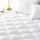 Cooling Mattress Pad Overfilled Snow Down Alternative Filling Polyester Fabric