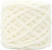 Chenille Yarn Blanket Yarn Soft Thick Chunky Wool for Crochet 100g Fluffy Chunky Yarn for Hand Knitting Sweaters Hats Blankets Scarves,Cream White