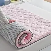 Single/Double/Queen Size Mattress, Extra Soft Folding Futon Mattress Japanese Cotton Mat, Suitable for Student Dormitory, Camping(Pink,100x 200 cm)