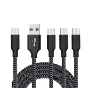 Catzon 1M 2M 3M 4Packs Micro USB Cable Nylon Braided W Phone Cable Fast Charger Cable USB Cord -Black Gray