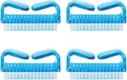 4 Pcs Nail Clean Brush, Plastic Handle Scrubbing Cleaning Brush Fingernail Brushes, Nail Manicure Dust Brush for DIY Home & Salon Use (Blue)