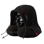Hooded Travel Pillow - Memory Foam Neck Support with Light-Blocking Hood &