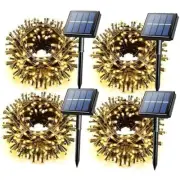 4-Pack Solar Christmas String Lights Outdoor -100LED 33FT Solar Warm White