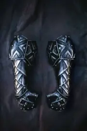 Medieval Blackened steel Pair of bracer arm protection dwarven cosplay LOTR