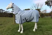 Winter Horse Turnout Rugs 600D 180g Fill Combo Neck Waterproof Rug Light Blue AU