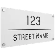 ProtectorAl 580 x 280mm Pearl White Aluminium Cut Through Custom House Sign