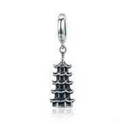 Scenic Spots Silver plating Pagoda Tower Pendant Charm for Bracelet & Necklace