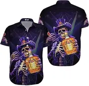 [fat mummy] Crown Fan Hawaiian Shirts for Men and Women, Tropical Summer Beach Shirt, Crown Lovers Button Shirt, Holiday Shirt