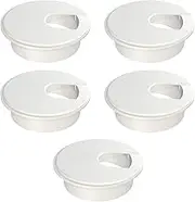 MAHDPRO Desk Grommet White 2 Inch (50 mm) Pack of 5-ABS Plastic Desk Cord Hole Cover to Arrange Cables & Wires Through Computer Table/Countertops
