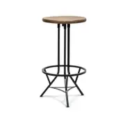 Lirash Swivel Wooden Black Bar Stool