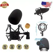 Noise-Canceling Windscreen with Shock Mount for AT2020 Mics – Ideal for Creators