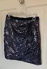 Donna Karan DKNY Sequin Draped Zip Mini Pencil Skirt Womens 8 NWT