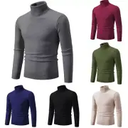 Warm Mens Pullover Sweatshirt with Turtleneck Ideal for Layering in Winter