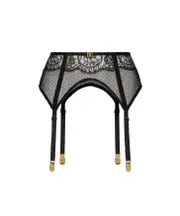 Dolce Gabbana Logo Plaque Lace Garters 1,2,3,4 Black