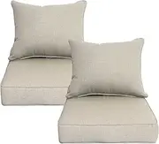 COZYVIDA Outdoor 24x24 inch Deep Seat Patio Cushions Set of 2 Resilient Foam Filling Water-Proof Stain-Resistant UV Resistant Weather Resistant Patio Cushions Riverbed