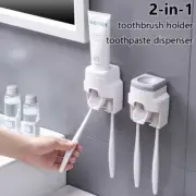 Automatic Toothpaste Dispenser Wall Mount Toothbrush Holder Squeezer Bathroom