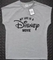 Primark Disney T Shirt MY LIFE IS A DISNEY MOVIE Ladies Sizes 12 or 16