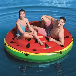 超大號西瓜游泳圈男女成人水上充氣床加厚兒童雙人浮排水果漂流船