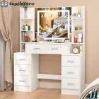 Dressing Table Set with Lighted Mirror Makeup Dresser Vanity Modern Furniture
