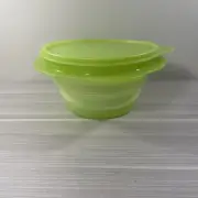 Tupperware Flat Out Collapsible Container 3 Cup Lime Green New!
