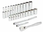 Milwaukee 48229404 - Ratchet & Socket Set 1/4" Drive 26 Piece SAE