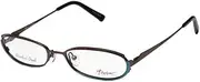 [Thalia] Encanto For Women Designer Full-Rim Shape Flexible Hinges Stainless Steel Two-Tone Eyeglasses/Eyewear (51-16-135, Chocolate/Teal), Chocolate / Teal, 51-16-135