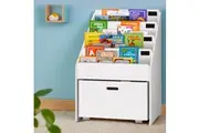 Keezi 4 Tiers Kids Bookshelf Storage Organiser Children Bookcase Drawers Display
