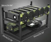 Veddha 6 GPU Miner Case Aluminum Stackable Mining Case Rig Open Air Frame USA!!!