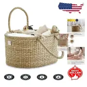 Luxury Baby Shower Gift – Award-Winning Seagrass Diaper Caddy Organizer by ROSA