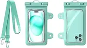 Waterproof Phone Pouch, Waterproof Phone Case for Cellphone Dry Bag Beach Essentials (Green, 99% of The Models are Universal)