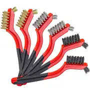 6 Pcs Wire Brushes Set - Small Wire Brush, Stainless Steel Brush & Brass Brushes