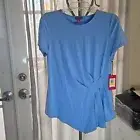 Vince Camuto blouse light blue size M NWT long at the front and short sleeves
